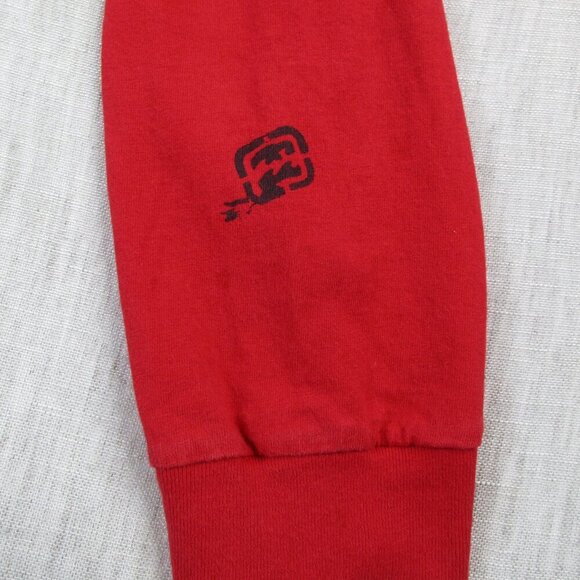 Billabong Shirt Mens 2XL Red Long Sleeve Spellout Logo Crew Neck Pullover Tee - Picture 5 of 11